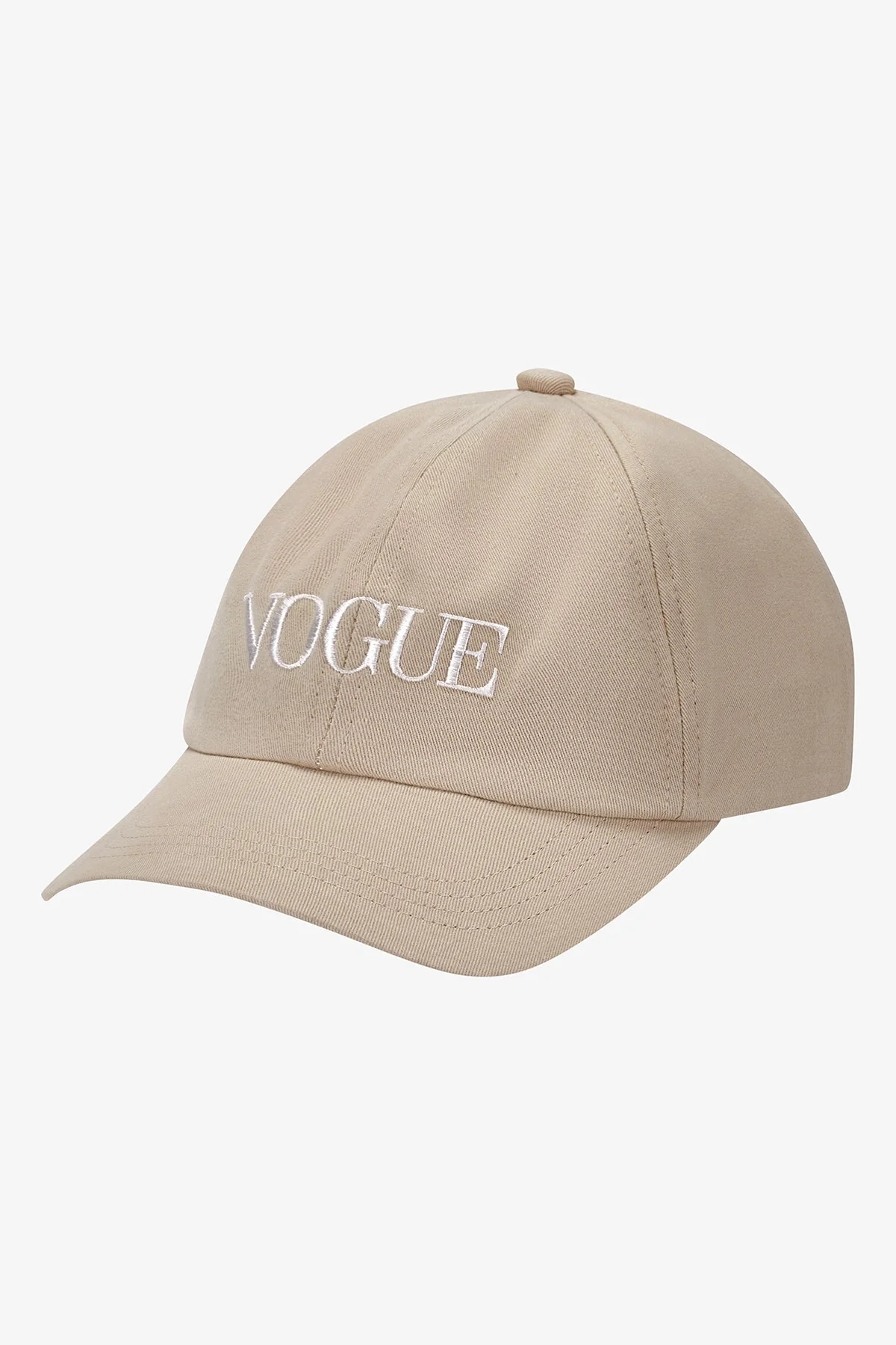 VOGUE Cap Beige Embroidered White Logo - Image 4