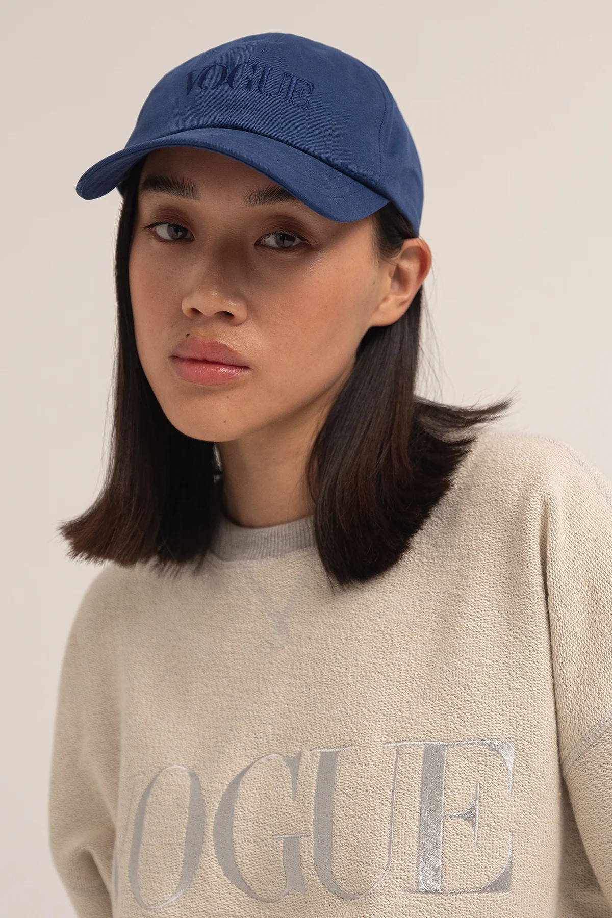 VOGUE Cap Dark Blue Embroidered Logo - Image 4