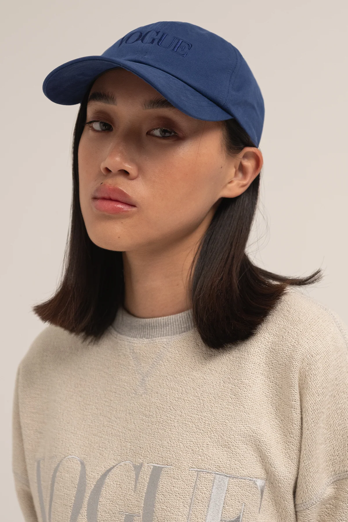 VOGUE Cap Dark Blue Embroidered Logo - Image 5