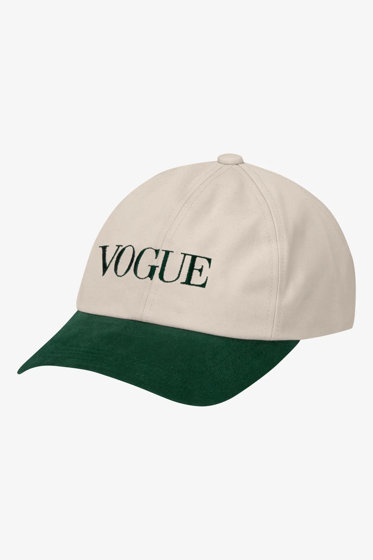VOGUE Cap Ecru Embroidered Green Logo - Image 4