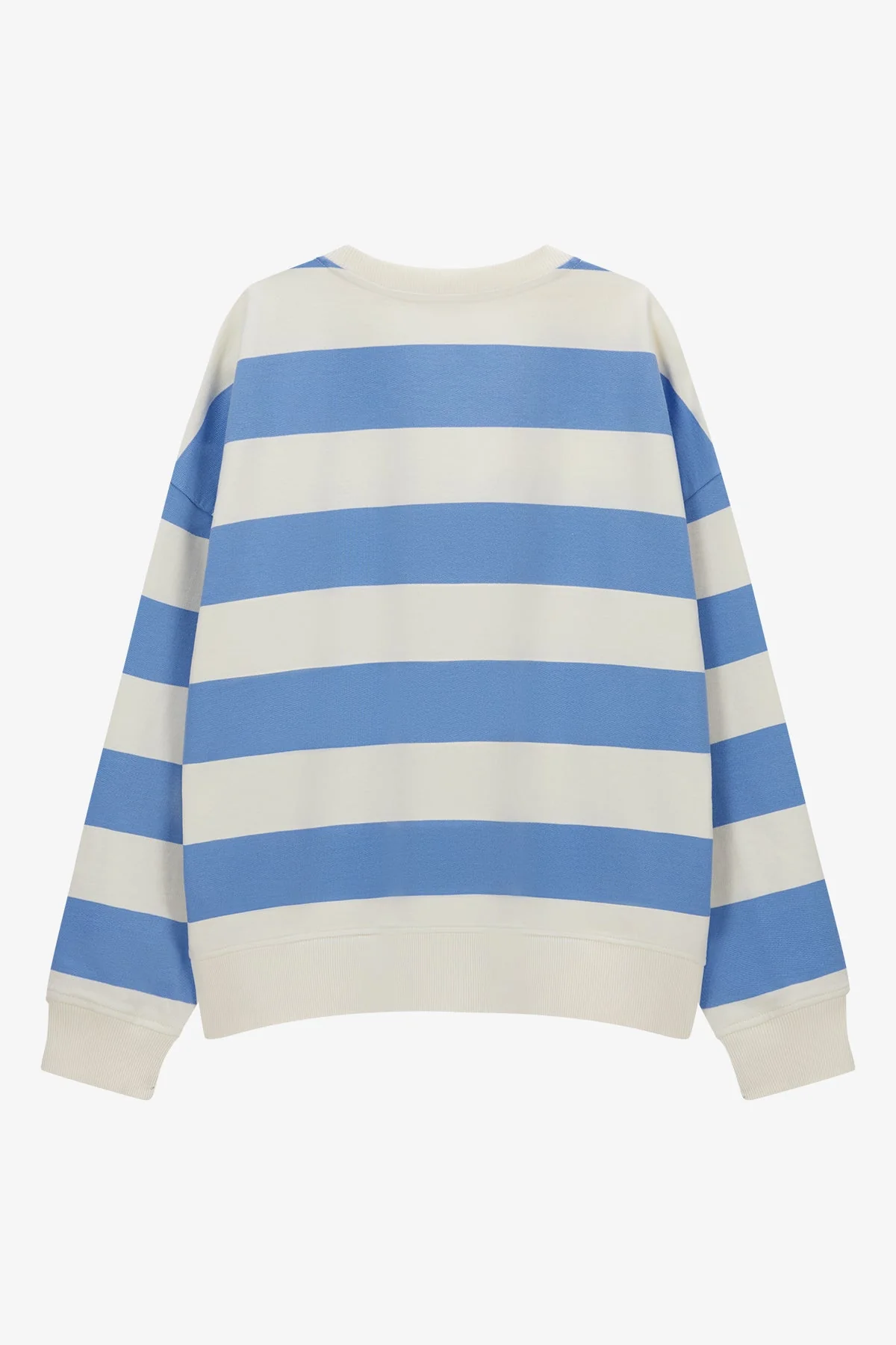 VOGUE Sweatshirt Sky Blue Striped Embroidered Logo - Image 8