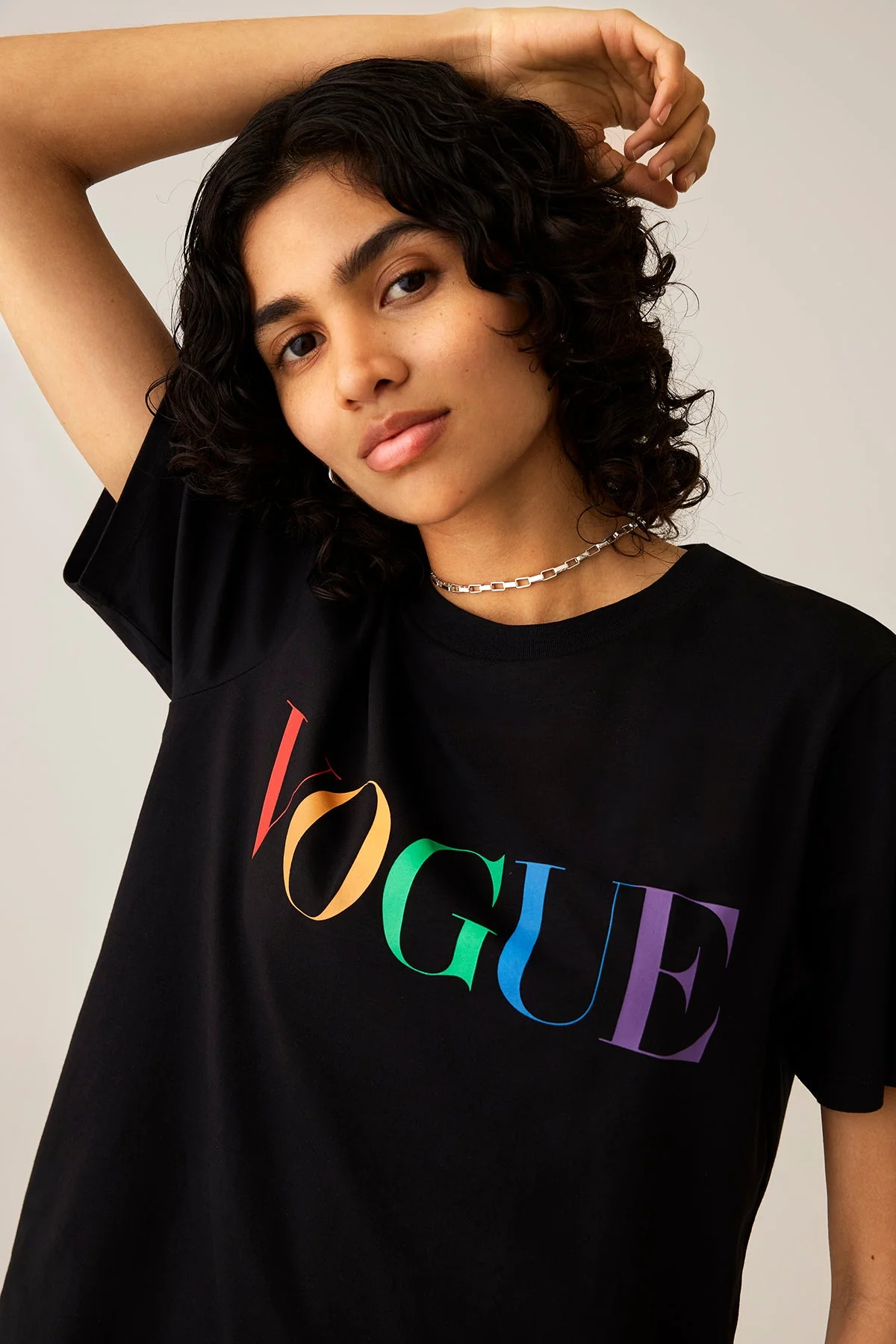 VOGUE T-Shirt Black Printed Colorful Logo - Image 3