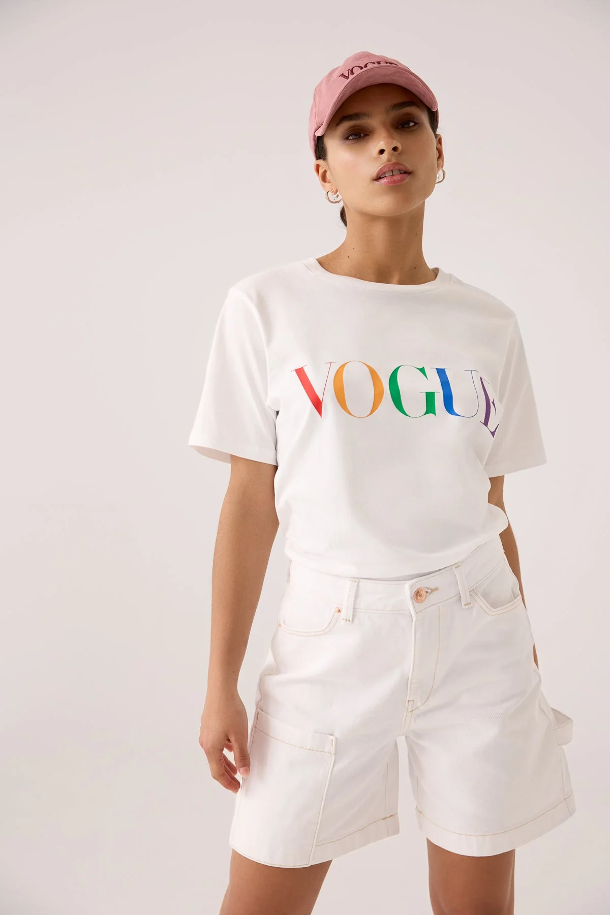 VOGUE T-Shirt White Printed Colorful Logo - Image 3